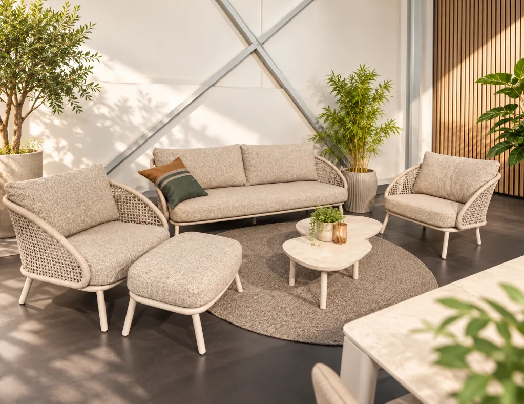 Monroe set de 2 tables basses couleur "Lin" 65x32 et 80x72 par TASTE de 4 seasons outdoor