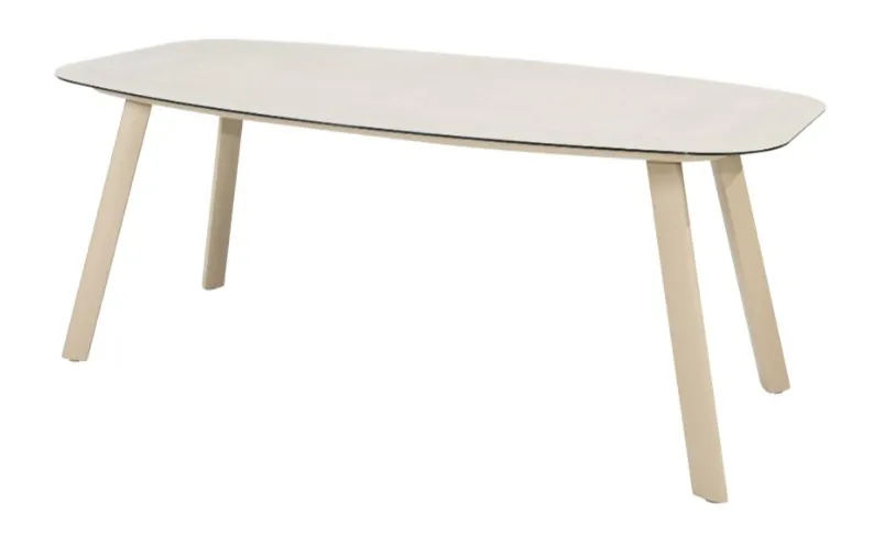 Table de jardin MANOLO latté 180 x 95 cm – Aluminium & plateau céramique – Taste by 4 Seasons Outdoor