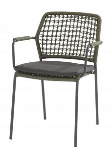 [4SO-91123] Chaise de jardin verte avec coussins BARISTA - TASTE