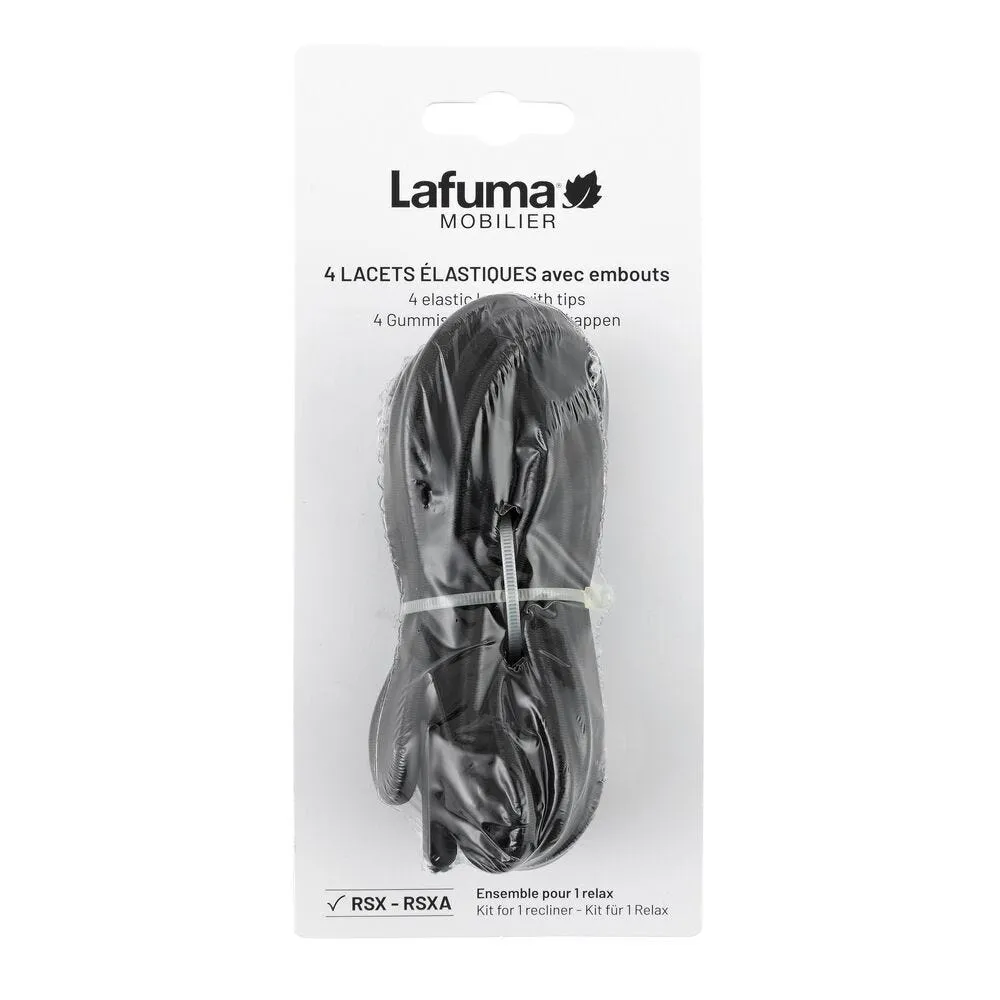 Lacet de rechange Lafuma LFM2322-0247 noir – kit 4 élastiques pour fauteuil relax RSX et RSXA