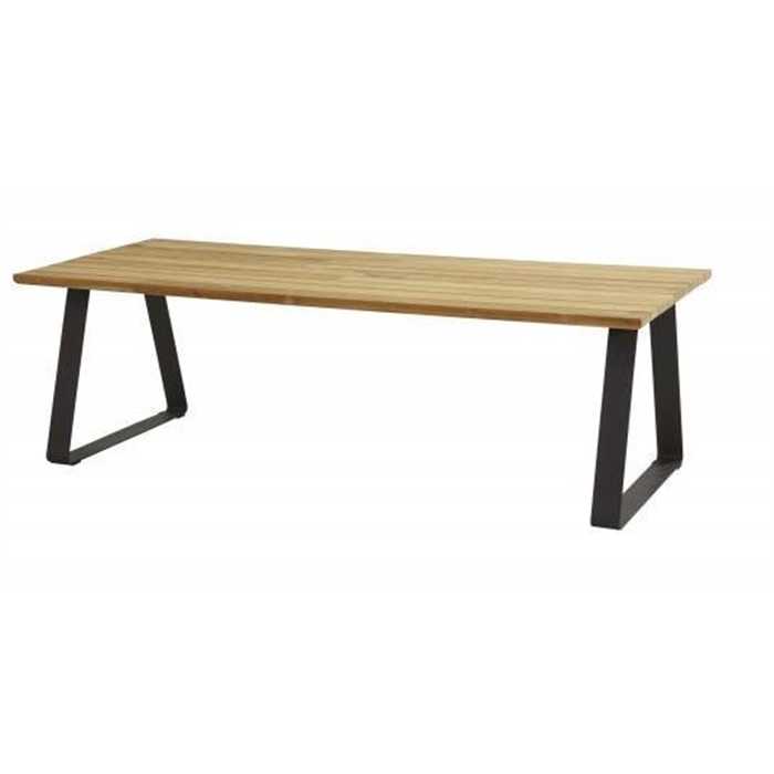 [TASTE TABLE 240 BASS] Table de jardin - structure en alu anthracite et plateau en teck 240 x 100 cm BASSO -TASTE