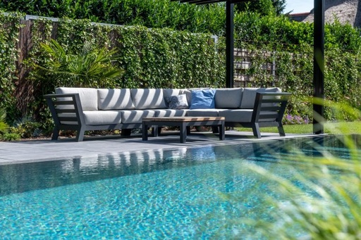 Salon de jardin - structure en aluminium anthracite - METEORO - 4 seasons