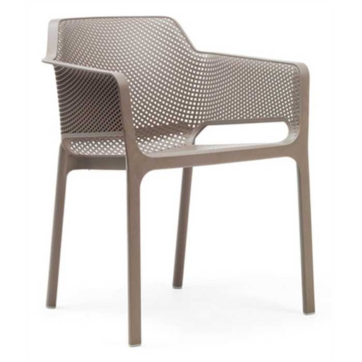 [NARDI-40326.10.000.06] Chaise du jardin en résine de couleur "taupe" NET - NARDI, 4032610000, CHAISE NET, 40326.10.000.06