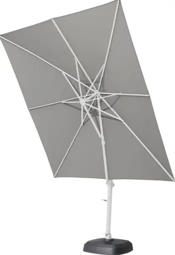 [4SO - 08561] Parasol toile en "Solefin" couleur "charcoal" - 300x300 cm - mat structure blanche SIESTA - 4 SEASONS, 8718144538908, 08561