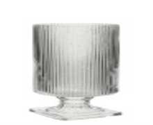 [J-LINE 45830 PHOTOPHORE] Photophore sur pied cotélé 13x13x26cm - J-LINE, 45830, 5415203458308