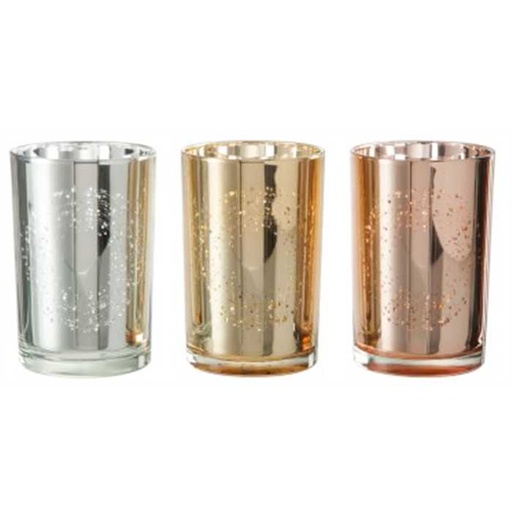 [J-LINE PHOTOPHORES] Photophore cercle verre mix large assortiment de 3 - J-LINE, 5415203751287