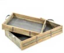 [J-LINE PLATEAU BOIS] Plateau grand- anse bois naturel 57x36x9 - J-LINE, 21023A, 5414451210287