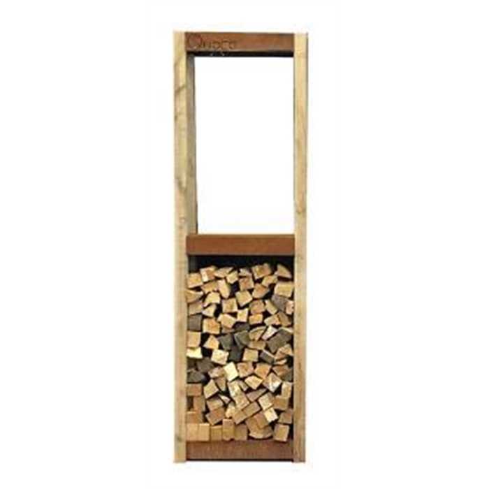 [QUOCO 30011] Etagère avec 2 étages de stockage de bois étroite en corten - Quoco Cremagliera