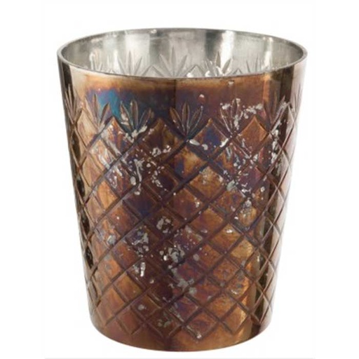 [J-LINE PHOTOPHORE] Photophore evi verre marron antique large - J-LINE, 5415203757333