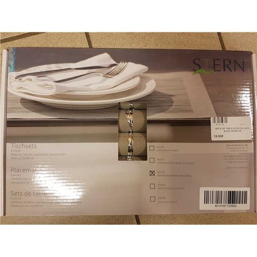 [STERN 410114] Sets de table 6 pièces couleur: crème 33x48 cm, 410114, 4010187133992