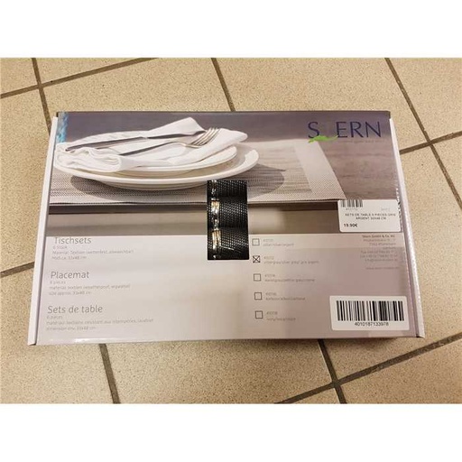 [STERN 410119] Sets de table 6 pièces gris argent 33x48 cm - STERN, 4010187133978, 410119