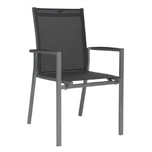 [STERN-417174] Chaise de jardin en aluminium couleur graphite / textilène gris argent LEVANTO - STERN, 417174, LEVANTO