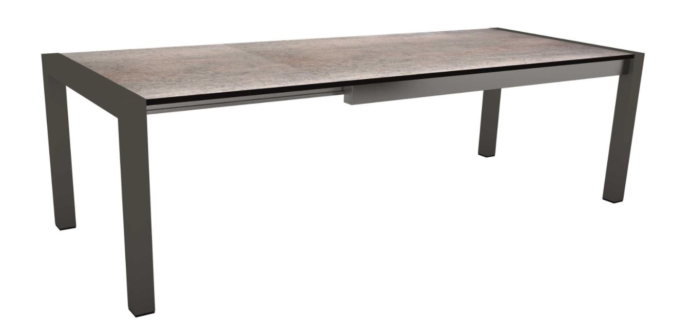 [STERN 431764 - TABLE EXTENSIBLE ANTH - SMOKY] Table de jardin extensible 214-294 cm - en aluminium anthracite et plateau en HPL SILVERSTAR smoky STERN