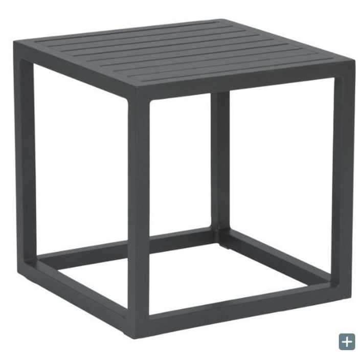 [STERN 417645 TABLE BASSE] Table basse de salon de jardin 40x40x40 cm  en aluminium lattes aluminium anthracite - ROBIN - STERN
