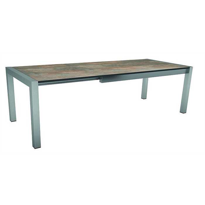 [STERN - 431700] Table extensible STERN inox avec plateau ferro 174(214/254)x90 cm
