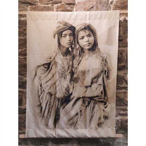 [SISSIMOROCCO TENTURE] Tenture murale - Sissimorocco - soeurs sépia - 130 x 90 cm - Modèle d'exposition, SISSIMOROCCO, tenture