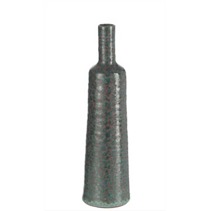 [J-LINE 78802] Vase relief terracotta vert - médium