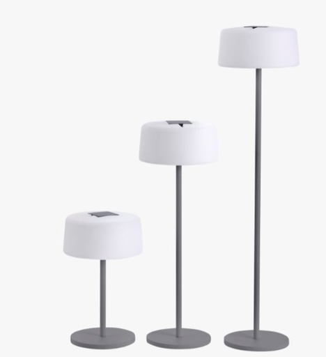 [LES JARDINS - TINK111] LAMPADAIRE solaire et rechargeable BUMP avec pied en alu anthracite réglable 3 hauteurs - LES JARDINS, 3561619001118, TINK111, LES JARDINS